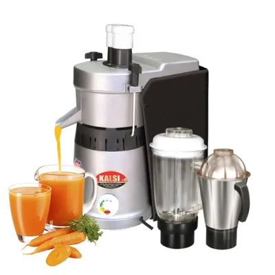 Kalsi Electric Operated Domestic Hard Fruit Juicer (Carrot, Beetroot, Amla, Apple, Guava) with 2 Jar, Aluminium Body